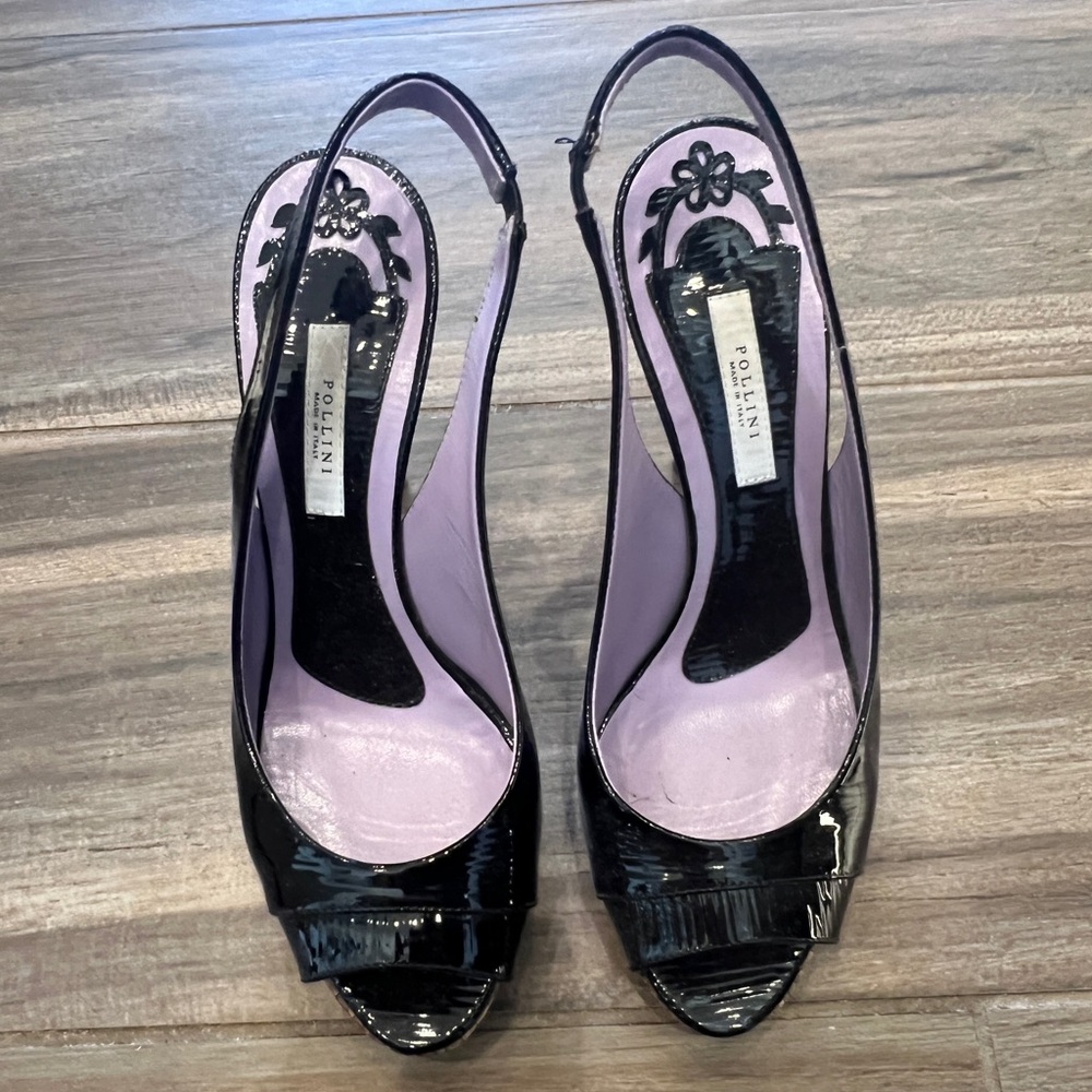 Pollini black sling backs